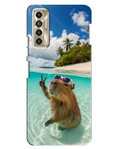 Чехол для TECNO Camon 17P (CG7n) с картинкой «Капибара на море» Чехол для TECNO Camon 17P (CG7n) с картинкой «Капибара на море»