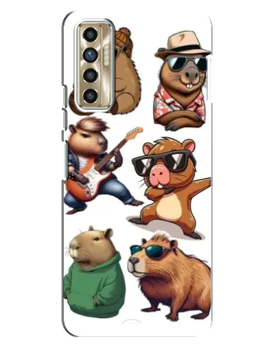 Чехол для TECNO Camon 17P (CG7n) с картинкой «Крутые капибары музыканты» Чехол для TECNO Camon 17P (CG7n) с картинкой «Крутые капибары музыканты»