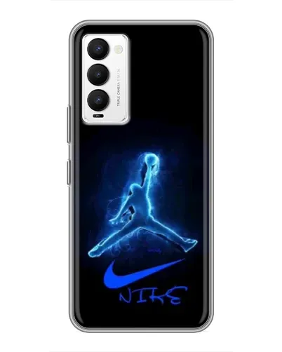 Чехол для TECNO Camon 18 / Camon 18P с картинкой «Jordan Neon Blue»