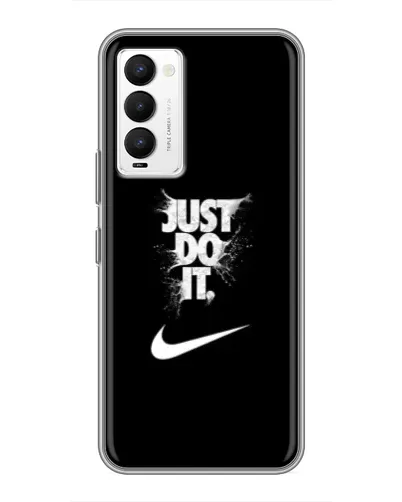 Чехол для TECNO Camon 18 / Camon 18P с картинкой «Текстовый принт Nike»