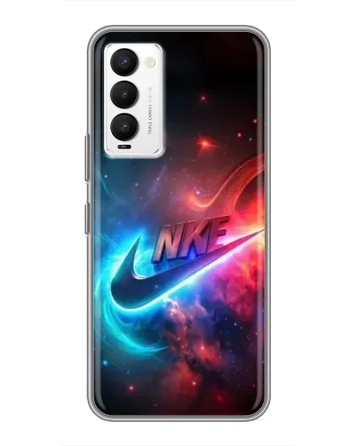 Чехол для TECNO Camon 18 / Camon 18P с картинкой «Огненный логотип Nike»