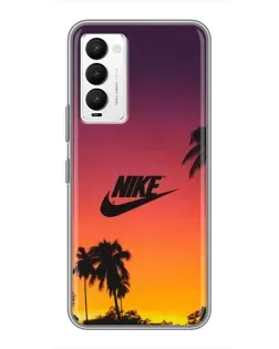 Чехол для TECNO Camon 18 / Camon 18P с картинкой «Nike на закате солнца»