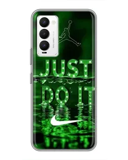 Чехол для TECNO Camon 18 / Camon 18P с картинкой «Зеленый неоновый Nike»