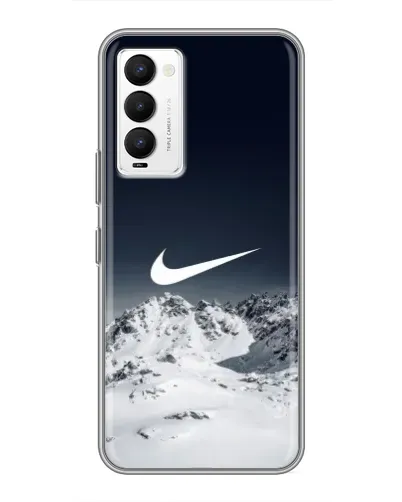 Чехол для TECNO Camon 18 / Camon 18P с картинкой «Nike — зимние горы»