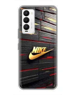 Чехол для TECNO Camon 18 / Camon 18P с картинкой «Золотой Nike на металле»