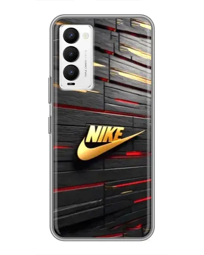 Чехол для TECNO Camon 18 / Camon 18P с картинкой «Золотой Nike на металле»
