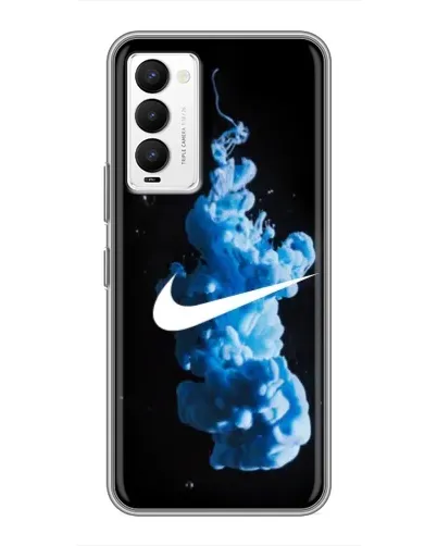 Чехол для TECNO Camon 18 / Camon 18P с картинкой «Nike и синий дым»