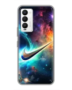 Чехол для TECNO Camon 18 / Camon 18P с картинкой «Космический Nike Swoosh»