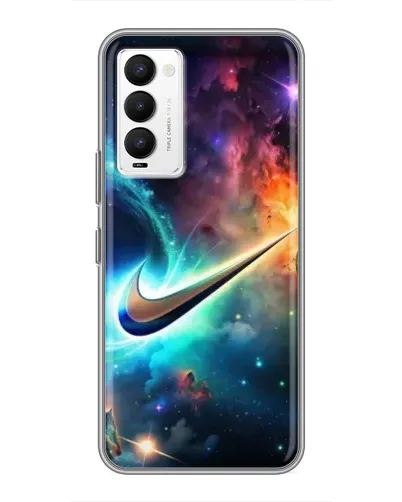 Чехол для TECNO Camon 18 / Camon 18P с картинкой «Космический Nike Swoosh»