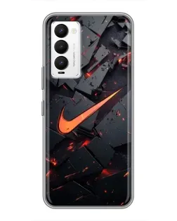 Чехол для TECNO Camon 18 / Camon 18P с картинкой «Nike — эффект разломов»