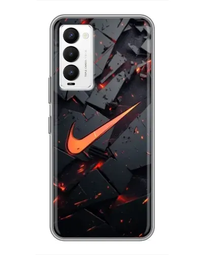 Чехол для TECNO Camon 18 / Camon 18P с картинкой «Nike — эффект разломов»