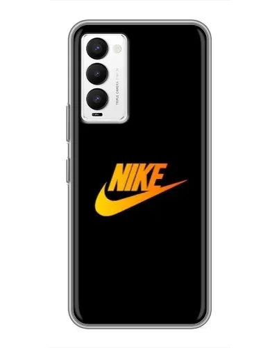 Чехол для TECNO Camon 18 / Camon 18P с картинкой «Золотой логотип Nike»