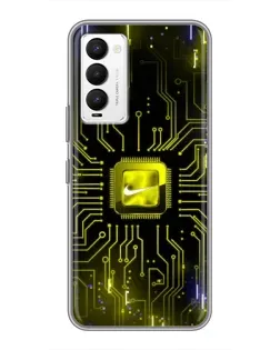 Чехол для TECNO Camon 18 / Camon 18P с картинкой «Nike — золотая искра»