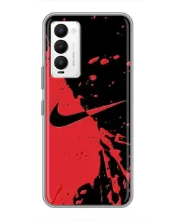 Чохол для TECNO Camon 18 / Camon 18P з картинкою «Червоні бризки Nike»