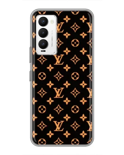 Чехол для TECNO Camon 18 / Camon 18P с картинкой «Золотая монограмма LV»
