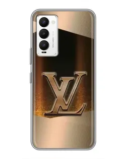 Чехол для TECNO Camon 18 / Camon 18P с картинкой «LV — золотое сияние»