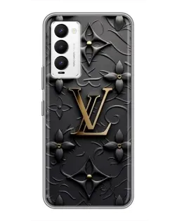 Чехол для TECNO Camon 18 / Camon 18P с картинкой «Кожаная текстура LV»