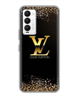 Чехол для TECNO Camon 18 / Camon 18P с картинкой «LV — золотые искры»