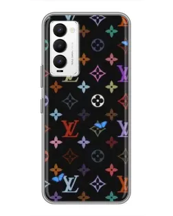 Чехол для TECNO Camon 18 / Camon 18P с картинкой «Цветная монограмма LV»