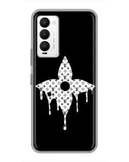 Чехол для TECNO Camon 18 / Camon 18P с картинкой «Цветочная монограмма»