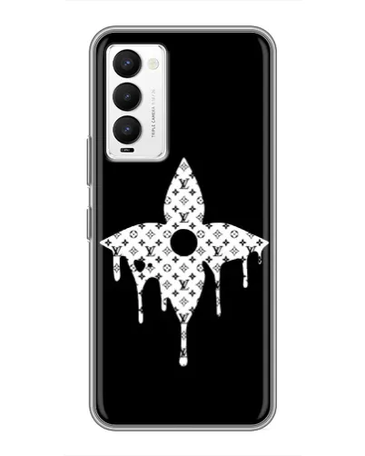 Чехол для TECNO Camon 18 / Camon 18P с картинкой «Цветочная монограмма»