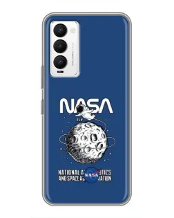 Чехол для TECNO Camon 18 / Camon 18P с картинкой «NASA — лунная миссия»