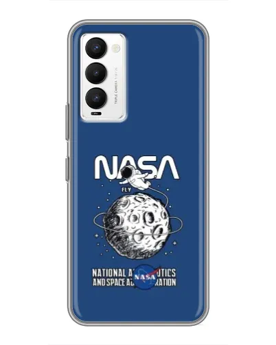 Чехол для TECNO Camon 18 / Camon 18P с картинкой «NASA — лунная миссия»