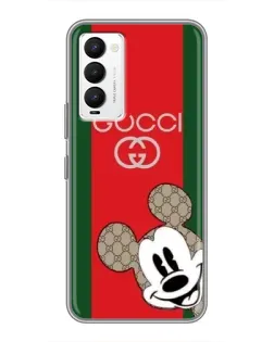 Чехол для TECNO Camon 18 / Camon 18P с картинкой «Gucci — полосы и Микки»