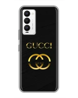Чехол для TECNO Camon 18 / Camon 18P с картинкой «Золотой логотип Gucci»