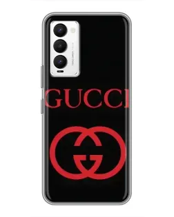 Чехол для TECNO Camon 18 / Camon 18P с картинкой «Gucci — красный логотип»