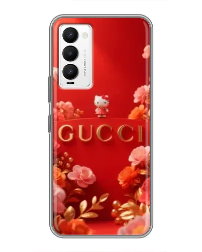 Чехол для TECNO Camon 18 / Camon 18P с картинкой «Gucci — золотой сад»