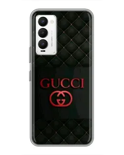 Чехол для TECNO Camon 18 / Camon 18P с картинкой «Gucci — стеганый черный»