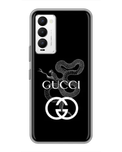 Чехол для TECNO Camon 18 / Camon 18P с картинкой «Gucci — серебряная змея»