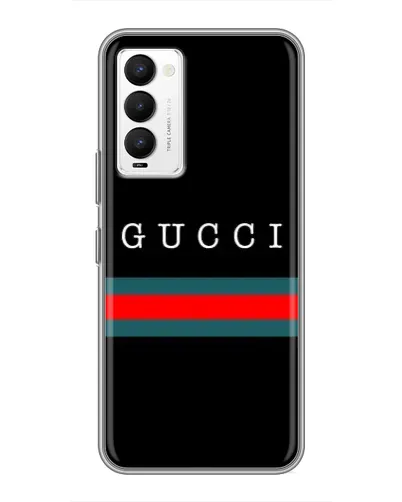 Чехол для TECNO Camon 18 / Camon 18P с картинкой «Gucci — красный пояс»