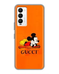 Чехол для TECNO Camon 18 / Camon 18P с картинкой «Микки Маус Gucci — оранж»
