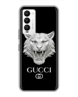 Чехол для TECNO Camon 18 / Camon 18P с картинкой «Gucci — серебряный лев»