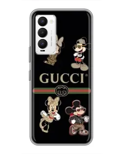 Чехол для TECNO Camon 18 / Camon 18P с картинкой «Gucci — герои Disney и монограмма»