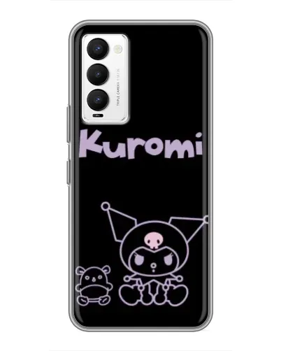 Чехол для TECNO Camon 18 / Camon 18P с картинкой «Kuromi — черный минимализм»