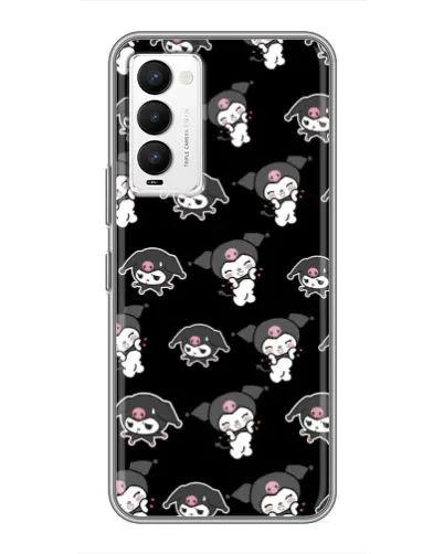 Чехол для TECNO Camon 18 / Camon 18P с картинкой «Черный паттерн Kuromi»