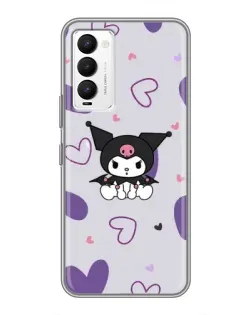 Чехол для TECNO Camon 18 / Camon 18P с картинкой «Kuromi и лавандовые сердца»