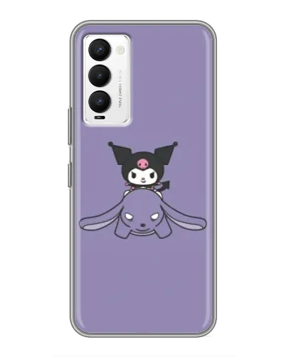 Чехол для TECNO Camon 18 / Camon 18P с картинкой «Kuromi на лиловом фоне»