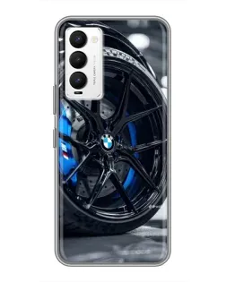 Чехол для TECNO Camon 18 / Camon 18P с картинкой «Колесо BMW вблизи»
