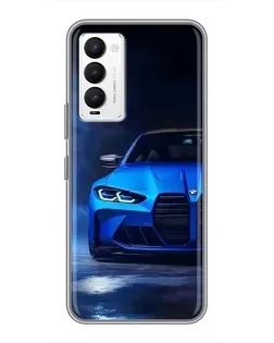 Чехол для TECNO Camon 18 / Camon 18P с картинкой «Голубая BMW M4»