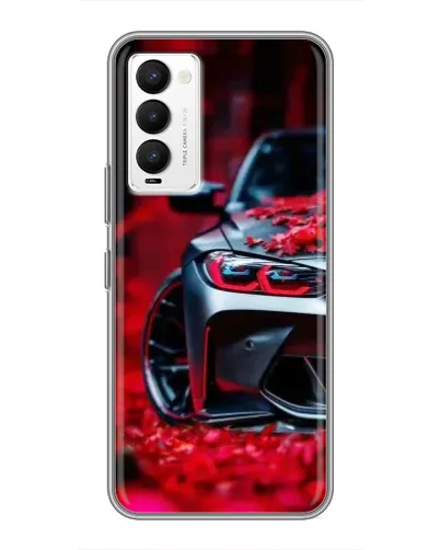 Чехол для TECNO Camon 18 / Camon 18P с картинкой «Спортивная BMW и цветы» Чехол для TECNO Camon 18 / Camon 18P с картинкой «Спортивная BMW и цветы»