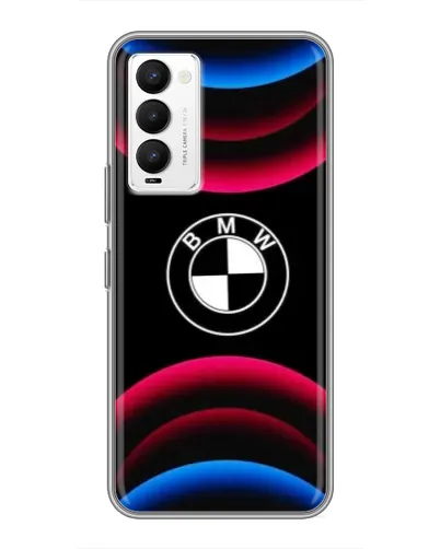 Чехол для TECNO Camon 18 / Camon 18P с картинкой «Логотип BMW и неоновые дуги» Чехол для TECNO Camon 18 / Camon 18P с картинкой «Логотип BMW и неоновые дуги»
