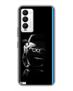 Чехол для TECNO Camon 18 / Camon 18P с картинкой «Силуэт BMW в темноте»