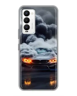 Чехол для TECNO Camon 18 / Camon 18P с картинкой «BMW в дыму»