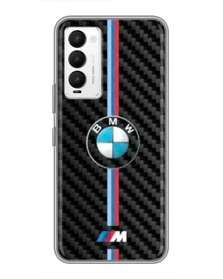 Чехол для TECNO Camon 18 / Camon 18P с картинкой «Эмблема BMW и карбон»