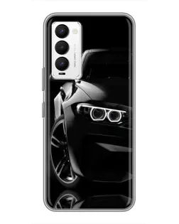 Чехол для TECNO Camon 18 / Camon 18P с картинкой «Черная BMW — профиль»