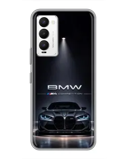 Чехол для TECNO Camon 18 / Camon 18P с картинкой «BMW сквозь ночной город»